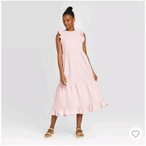 Women's Sleeveless Tiered Ruffle dress-M